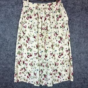Vintage Gina Peters Skirt Womens L Beige Cottagecore Prairie Romantic Boho 90s